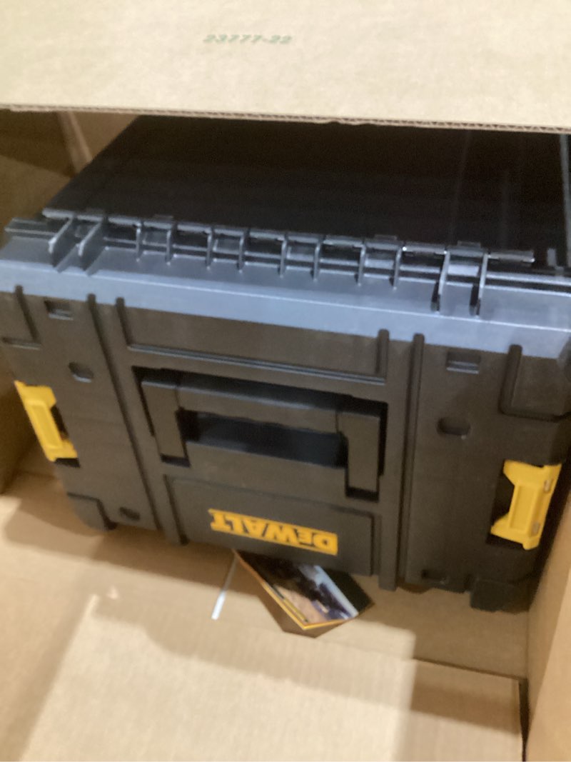 Condition photo showing Good Condition for dewalt tstak tool box, extra large design, removable tray for easy access to tools, water and debris resistant (dwst17806)