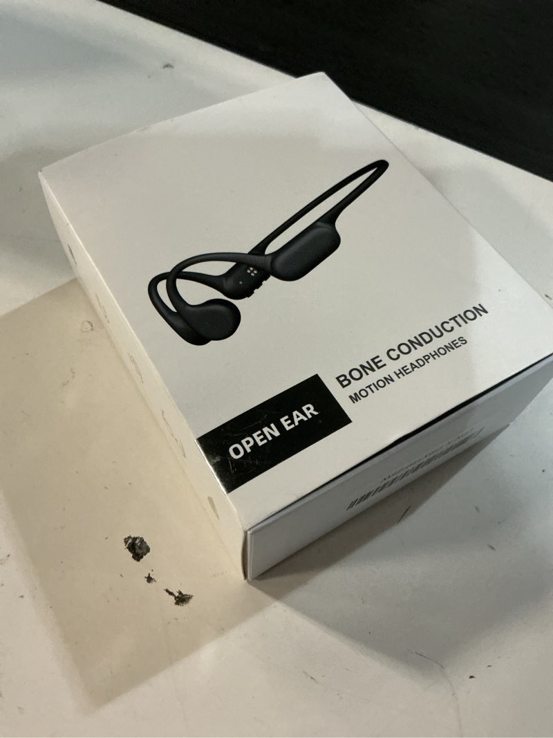 Condition photo showing New/Like New for bone conduction headphones ipx8 waterproof swimming headphones open ear headphones with mp3 mode 32gb memory 8h playtime bluetooth 5.4 ear buds secure fit for running and fitness (gray)
