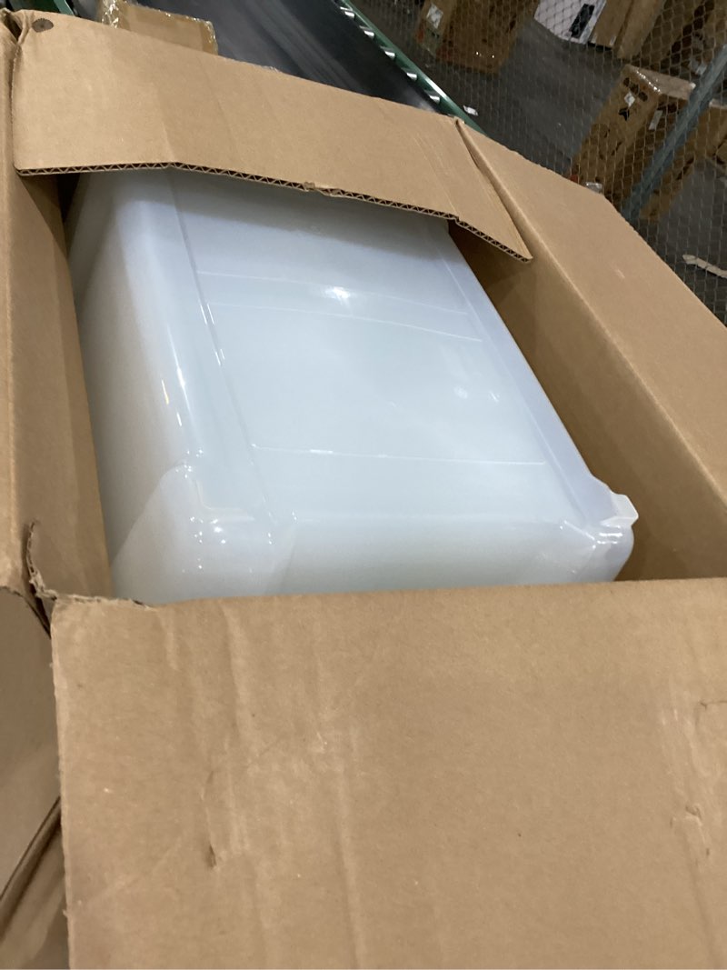 Condition photo showing Good Condition for iris usa 32 qt plastic storage box with lid and latches - 6 pack - bpa-free, see-through organizing solution, durable nestable stackable containers, secure pull handle - clear clear 32 qt 6 pack