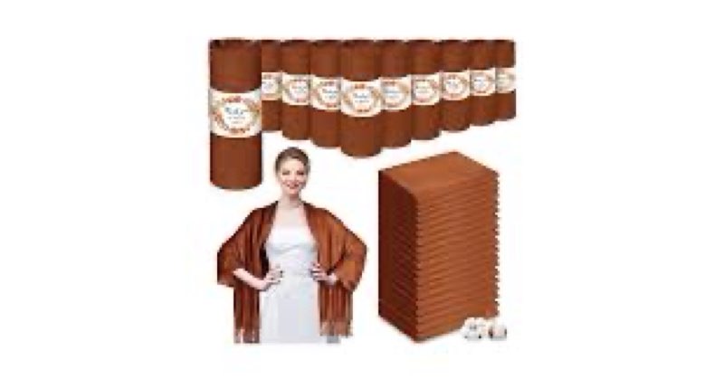 Xtinmee 50 Pack Pashmina Shawl and Wrap Bulk Cashmere Scarf for Guest Wedding Favor Gifts Bridal Bab