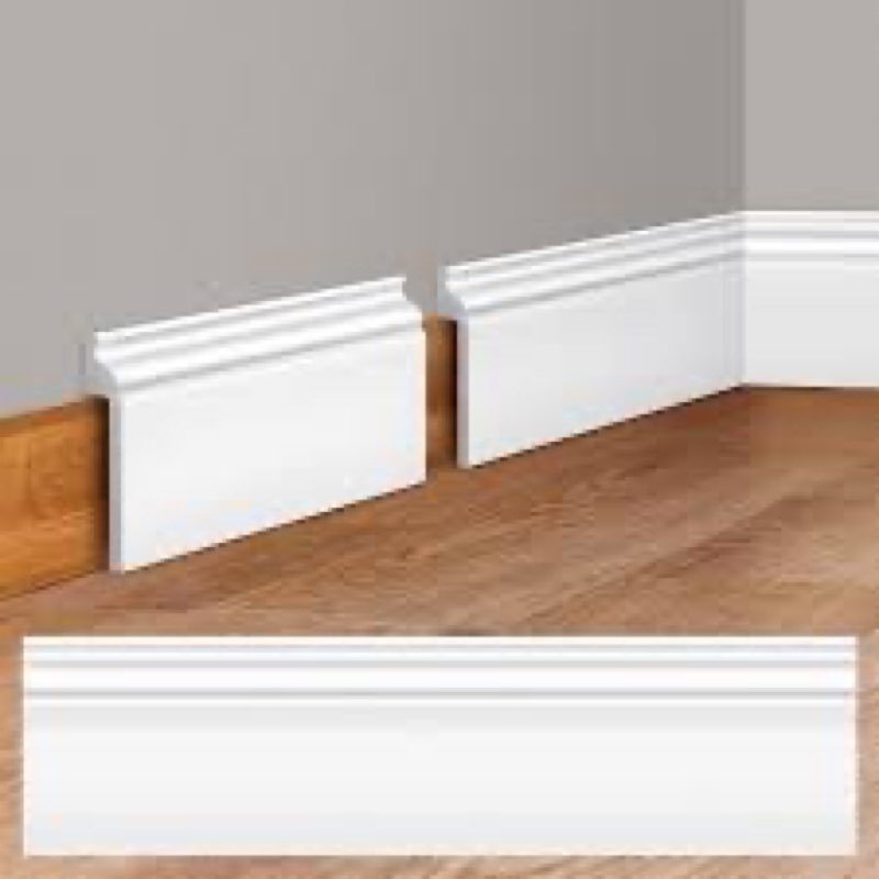 pangda 4 pcs 39.4 x 5.5 in white wall baseboard covers skirting board covers for 4.13 x 0.5in basebo