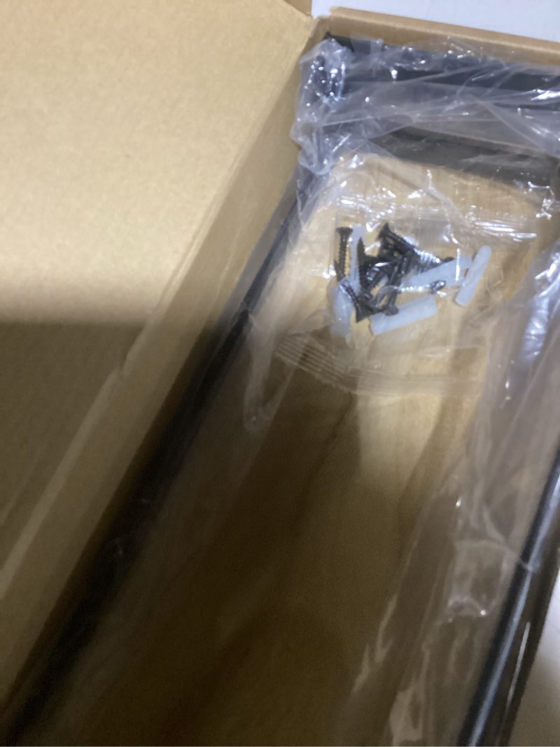 Condition photo showing New/Like New for Towel Racks for Bathroom Wall Mounted, Metal Towel Holder with Wooden Shelf for Folding Large Towels, Towel Storage for Small Bathroom Organizer Decor or RV Camping Small Wood