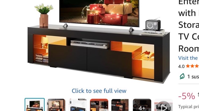 WLIVE TV Stand up to 45 Inch TV, 41" Entertainment Center with Open Storage Shelf for Living Room, R