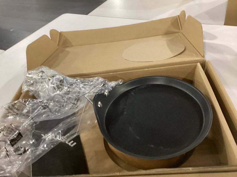 Condition photo showing Good Condition for msmk crepe pan with spreader, 8 inch titanium and ceramic nonstick flat skillet tortilla egg pan, induction compatible, pfoa free, oven safe to 700°f