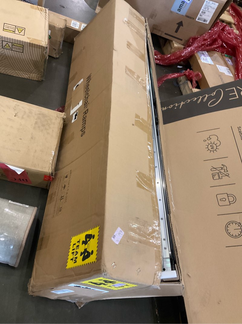 Condition photo showing Good Condition for fachnuo 10 feet portable wheelchair ramp with support legs, non-skid aluminum handicap ramps, folding threshold wheel chair ramp for home steps, stairs, entry, threshold, doorways, 800lbs capacity aluminum 10ft(using height 10-30'')