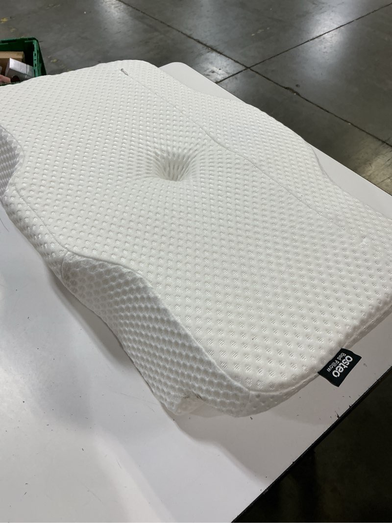 Condition photo showing Good Condition for cervical pillow for neck pain relief, hollow design odorless memory foam pillows with cooling case, adjustable orthopedic bed pillow for sleeping, support for side back sleepers queen(25.5*16.5*5.2/4.1 inches) white