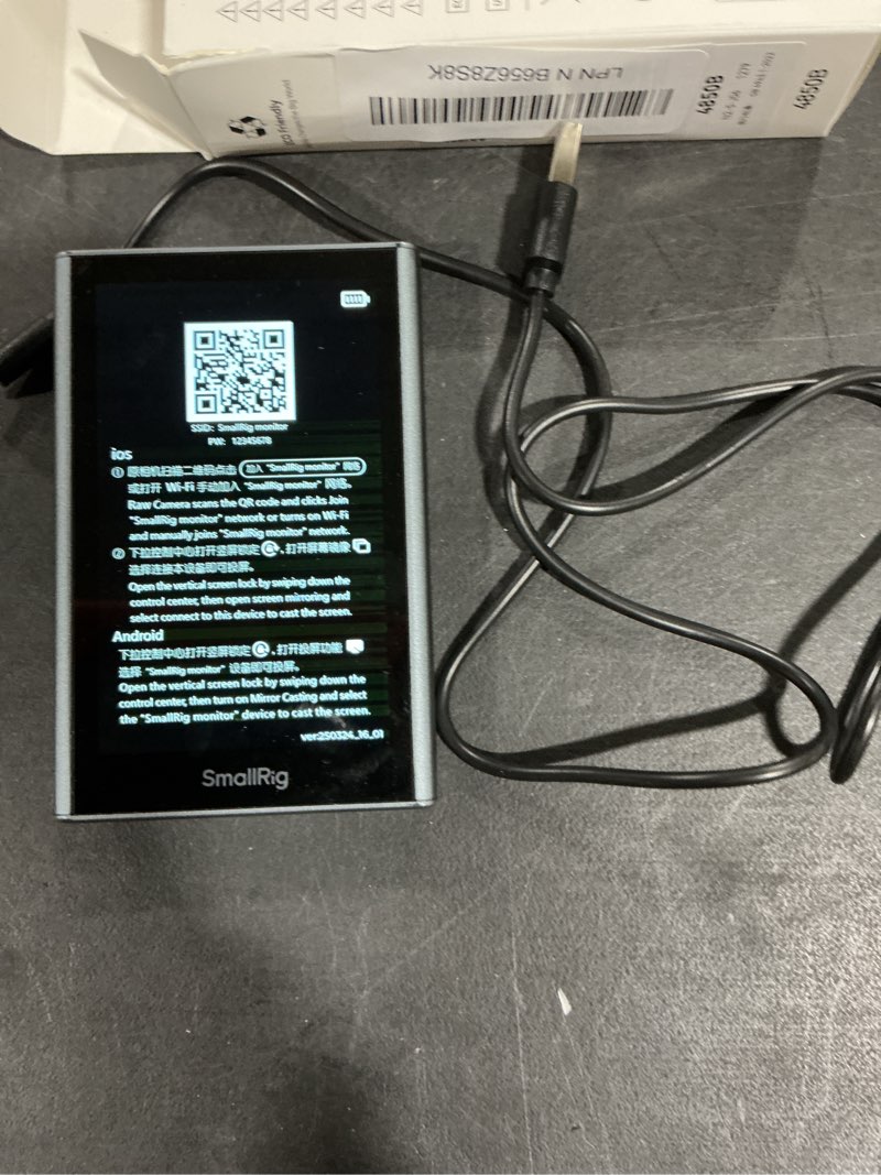 Condition photo showing As Is for SmallRig Phone Monitor Screen with Wireless Control, 1080P Wireless Recording (Support 4K 30fps), Video Monitor with Cold Shoe Mount, Real-Time Screen Sharing, for iPhone for MagSafe - 4850 silver with Cold Shoe Mount