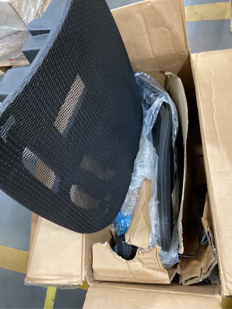 Condition photo showing As Is for marrap ergonomic office chair, adjustable lumbar support | mesh desk chair with 3d armrests and headrest, 90-120° rocking function, black