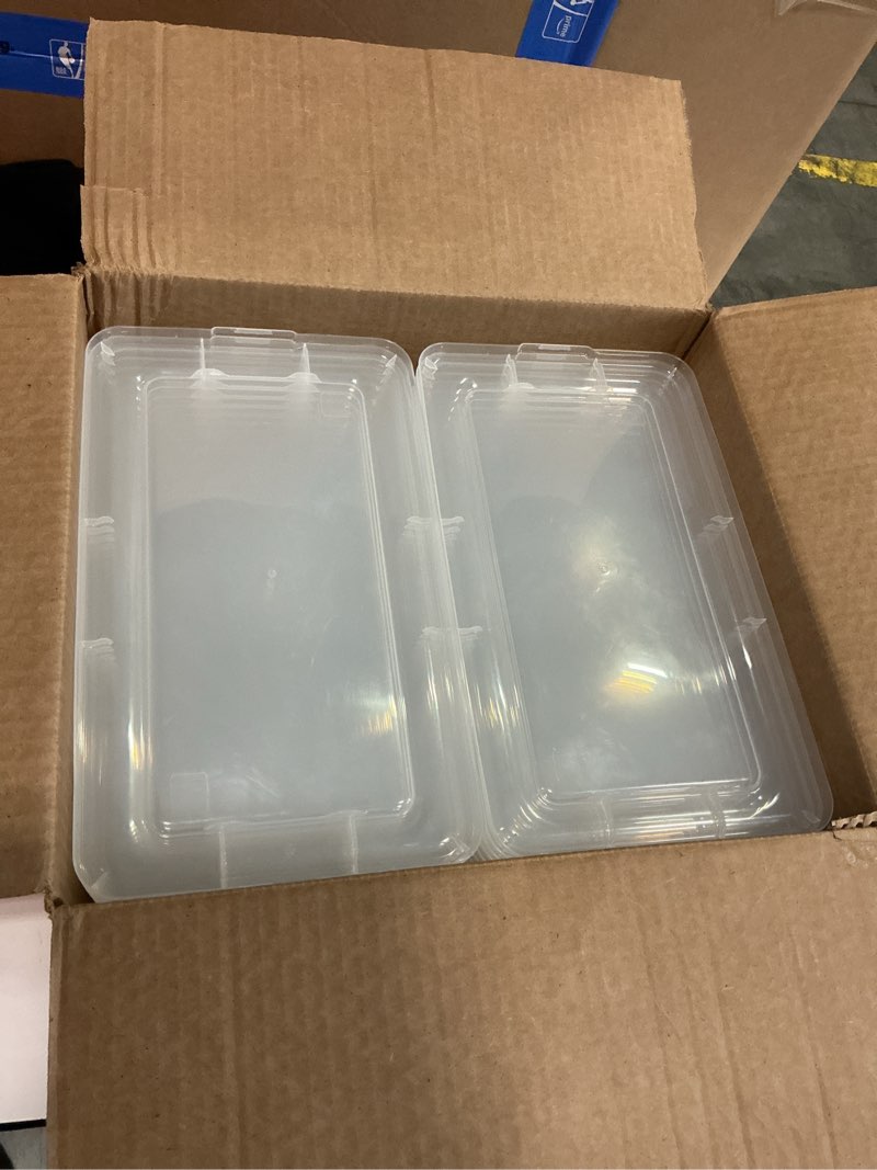 Condition photo showing Good Condition for iris usa 20-pack storage bins with lids, 6 quart, shoe boxes clear stackable containers organize shoes closet shelves, classroom organization teacher tools, game storage - bpa-free plastic 6 qt 20 pack