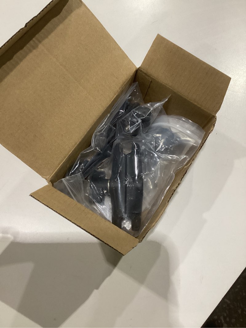 Condition photo showing As Is for universal handheld radio and cb mic holder, with adhesive back and pre drill holes with self-tapping screw for baofeng cobra quansheng kenwood motorola radio
