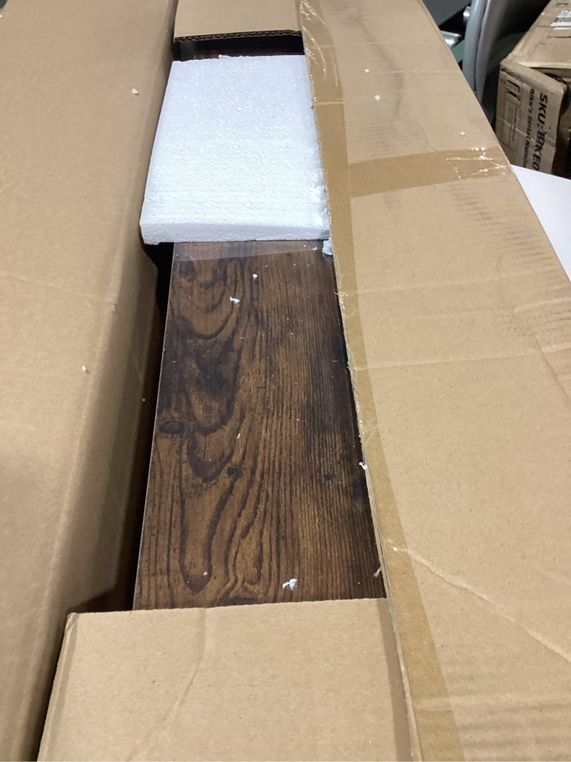Condition photo showing New/Like New for bayka floating shelves for wall, 36 inches wall mounted wood shelves for bathroom, bedroom, living room, for storage/decor with 30lbs capacity - rustic brown,set of 3 b. rustic brown - americana farmhouse style 3 36inches