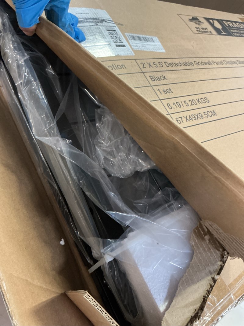 Condition photo showing Good Condition for gridwall panel display stand 2' x 5.5' ft gridwall display racks detachable girdwall for easy transport, standing grid tower, craft fair display rack, retail display, show rack 1 pack black