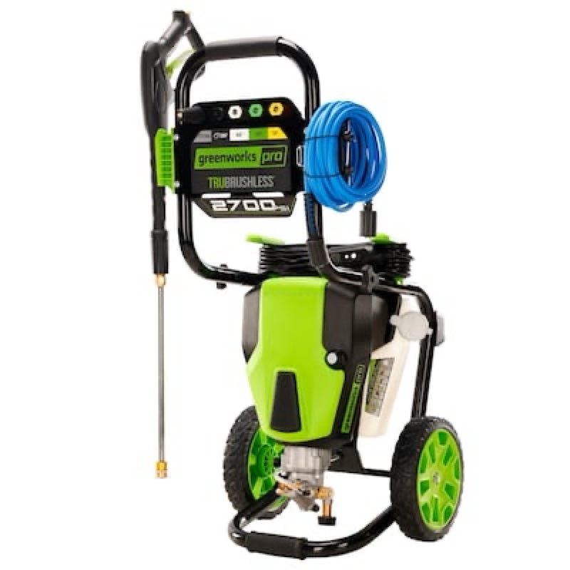 greenworks pro 2700-psi 2.3-gpm cold water electric pressure washer with 5 spray tips
