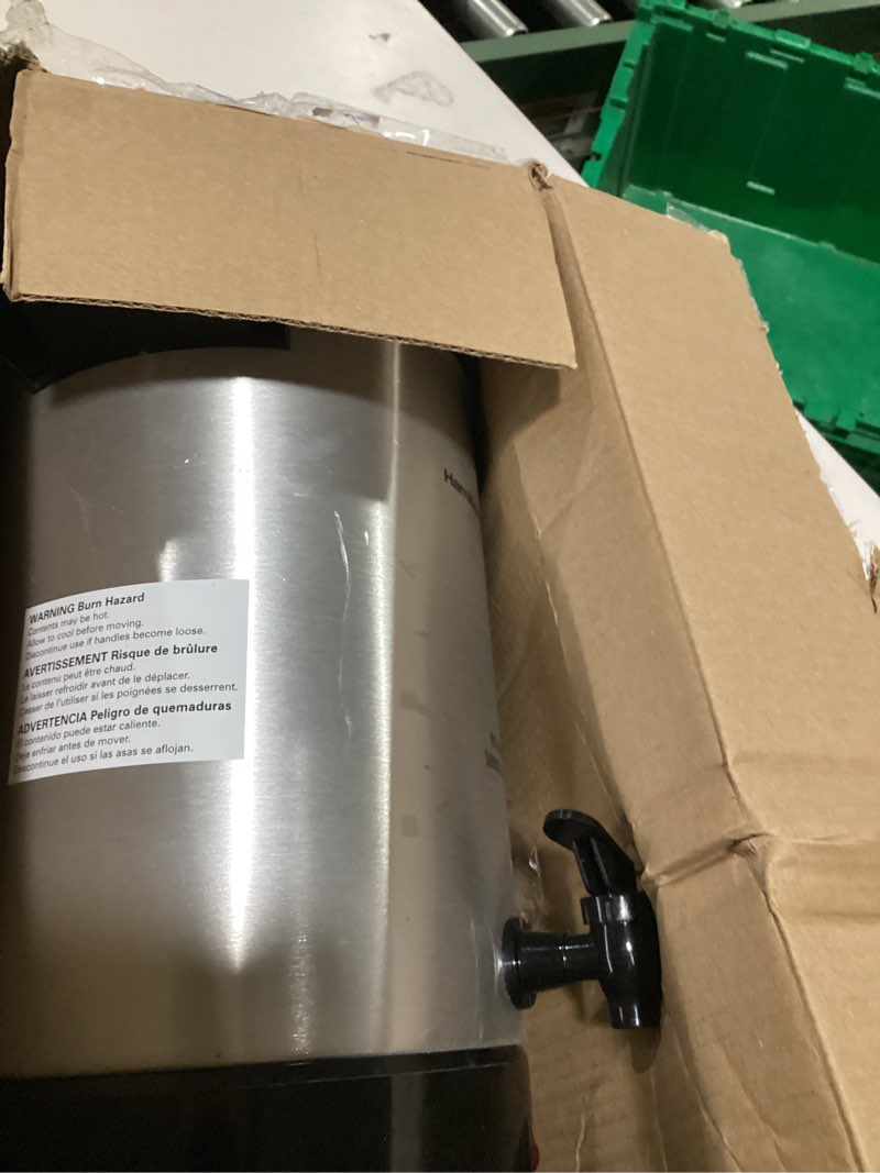 Condition photo showing As Is for hamilton beach 45 cup coffee urn and hot beverage dispenser, silver single-spout