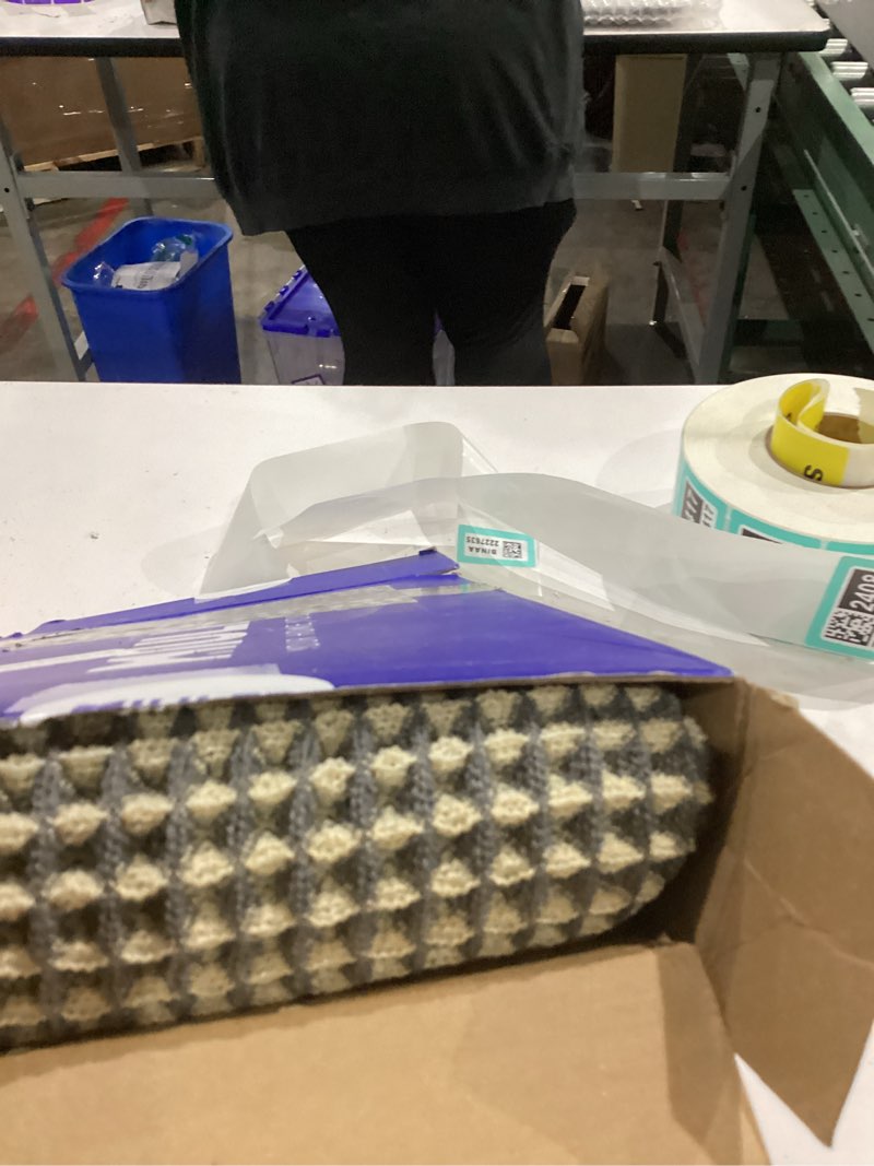 Condition photo showing As Is for MIULEE Set of 2 Waffle Bathroom Rugs, Boho Bath Rugs Non Slip Washable, Super Absorbent Bath Mats, Ultra Soft Rubber Backed Shower Mats for Bathroom Floor, Tub, Dark Grey & Yellow, 17"x24"+18"x30" Dark Grey & Yellow Waffle 17''x24'' + 18''x30''