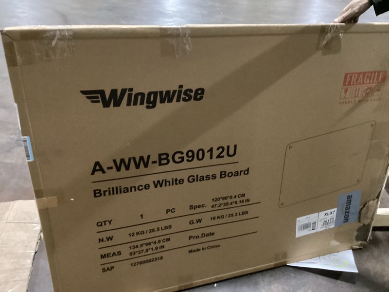 48 x 36 inches glass whiteboard, magnetic glass dry erase board for wall, 4' x 3' brilliance white b