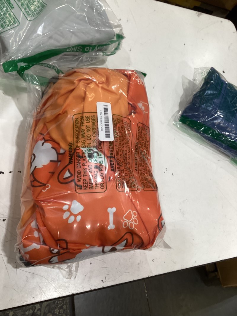Condition photo showing Good Condition for 55"x35" large dog pool float, inflatable dog floats for lake, dogs pool raft with rope, tear-resistant stable support puppy floatie for small medium large doggies, up to 70 lbs orange