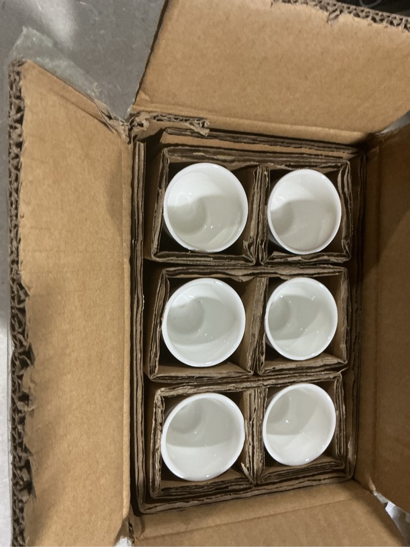 Condition photo showing Good Condition for 6pcs ceramic egg cups, porcelain egg stand holders, for party table decoration home breakfast cooking, microwave oven safe, white