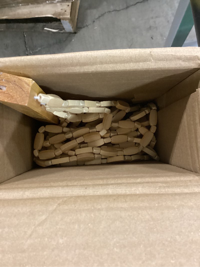 Condition photo showing Good Condition for 35.5" x 75" Bamboo and Wood Beaded Curtain for Doorway 52 Strands Handmade Bohemian Door Beads Curtain Boho Hanging Room Divider for Bedroom Living Home Deco, Beige