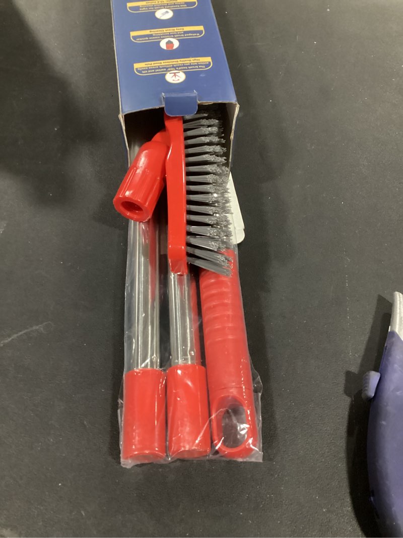 Condition photo showing Good Condition for Foxtrot Living Grout Brush with Long Handle & Handheld Stiff Bristle Scrubber, V-Shaped Cleaner with Telescopic Handle for Easy Cleaning & Storage - Tile Floor Cleaning Brush Grout Brush and Handheld Brush Set