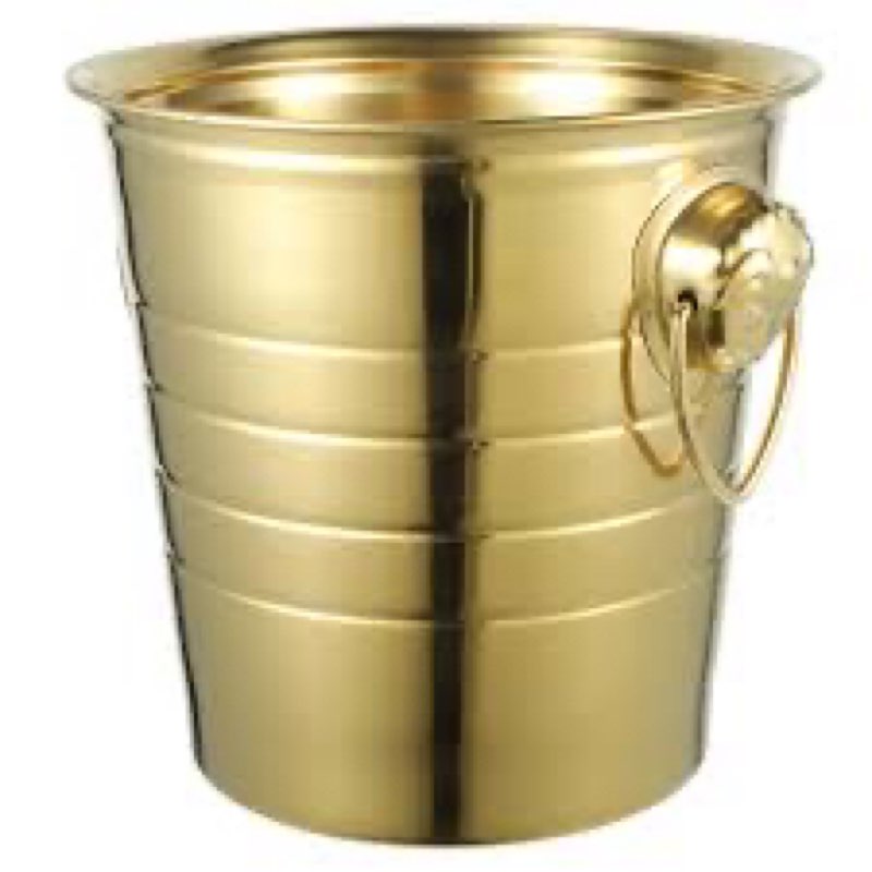 3L Golden Stainless Steel Ice Bucket with Tiger Head Design for Parties, Beer, Beverage and Wine - I