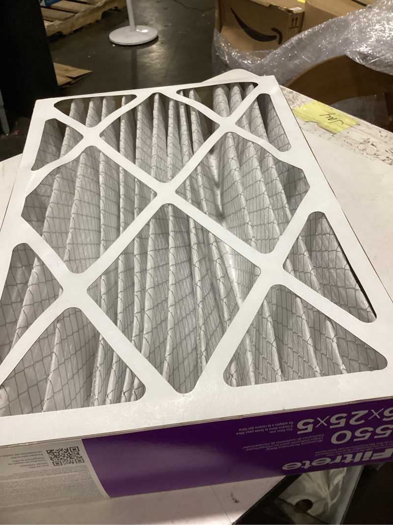 Condition photo showing As Is for (similar to )filtrete 16x25x5 ac furnace air filter, mpr 1550, merv 12, fits honeywell & trion airbear, certified asthma & allergy friendly, electrostatic air filter, 1-pack (actual size 15.75 x 24.13 x 4.88) 4.9\" x 24.1\" x 15.6\"
