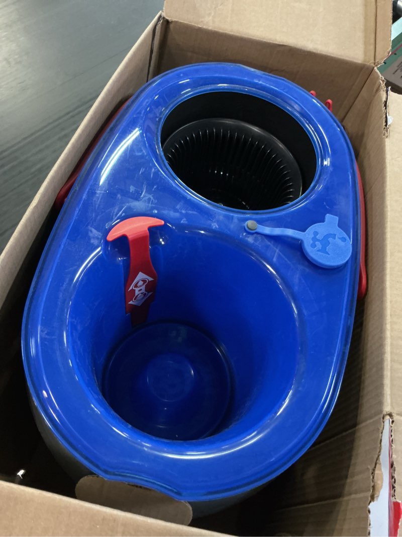 Condition photo showing As Is for o-cedar easywring rinse clean 12 in. w spin mop with bucket