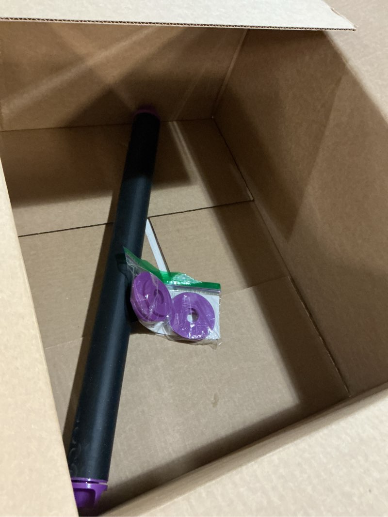 Condition photo showing As Is for silicone rolling pin with thickness rings, adjustable designs for fondant, cookie decorating, pasta, pizza, 23.6 inch purple large long pin