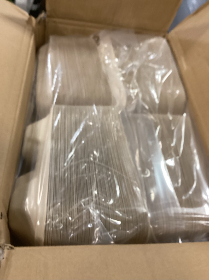 Condition photo showing New/Like New for ECOLipak 300 Pack Clamshell To Go Containers, 100% Compostable Disposable Take Out Food Containers, 8X8 inch 3-Compartment Heavy-Duty To Go Boxes 8 inch,300 Pack