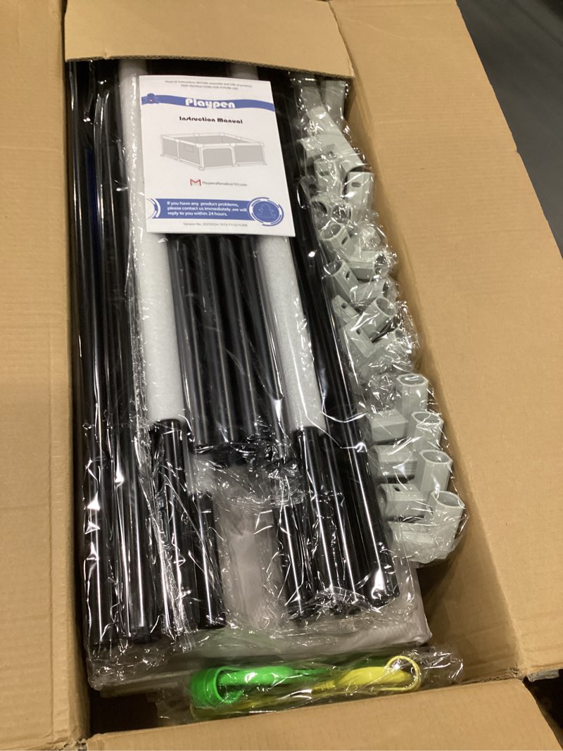 Condition photo showing New/Like New for Fodoss Baby Playpen with Mat, 59x59in Playpen for Babies and Toddlers, Kids Play Pen, Extra Large Baby Fence for Infants with Playmates, Toddler Playard