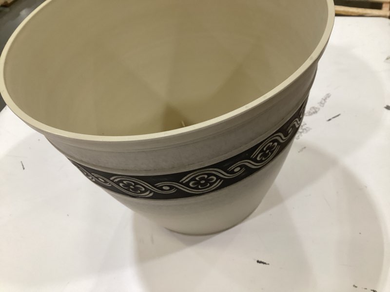 Condition photo showing Good Condition for classic home and garden corinthian resin planter pot - outdoor & indoor plant pot - round planter for plants & flowers (13" ivory ash, pack of 1) ivory ash 13" pack of 1
