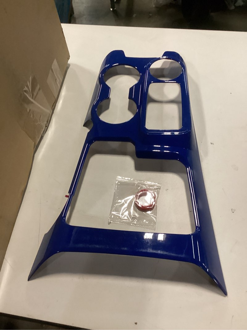 Condition photo showing As Is for Center Console Gear Shift Cover Cup Holder Trim Center Console Gear Shifter Panel Cover Trim Compatible with Ford Bronco 2021 2022+ Interior Accessories (Blue,ABS)
