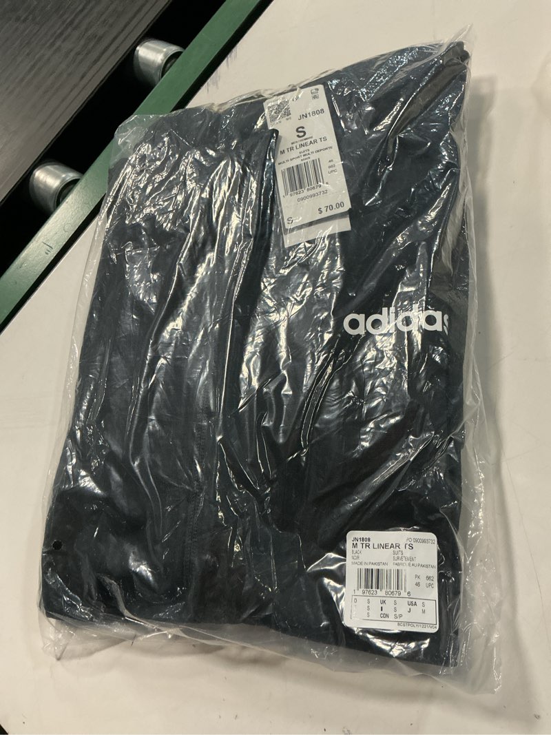 Condition photo showing New/Like New for adidas mens Train Linear Track Suit Small Black