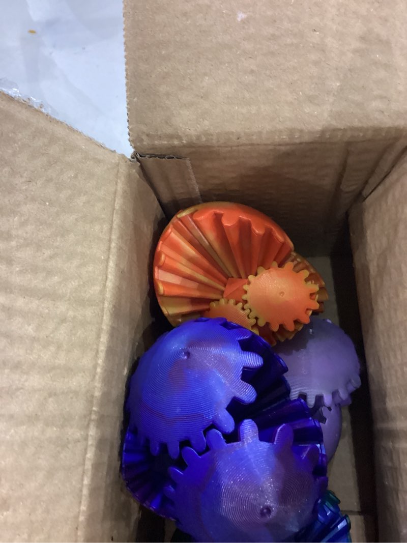 3D Printed Gear Ball Gear Sphere Fidget Toy, 4 Pcs Steampunk Whirling Wonder Fidget Gear Ball Stress