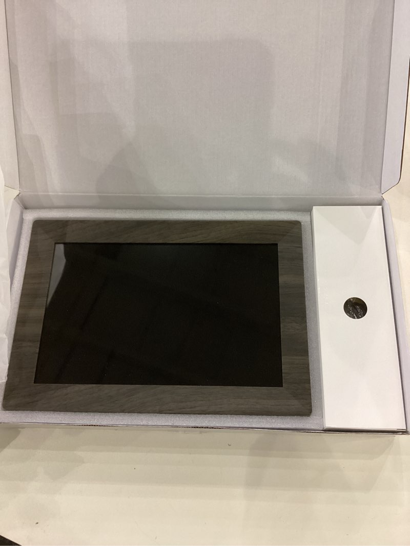 Condition photo showing Good Condition for Frameo 10.1" Digital Picture Frame with 32GB Memory Wood WiFi Electronic Photo Frame 1280 x 800 IPS Touch Screen Auto-Rotate Slideshow Wall Mountable Share Photos/Video Remotely Anywhere 10.1 inch Gray Wood
