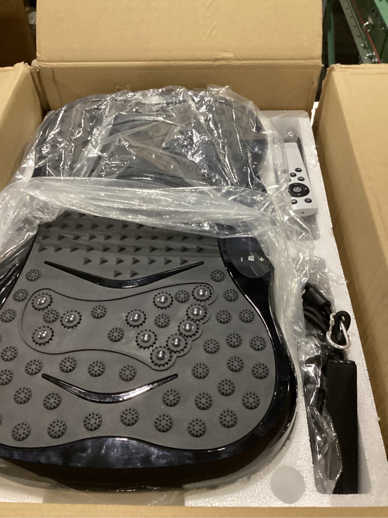 Condition photo showing As Is for NOT TESTED Vibration Plate Exercise Machine, Lymphatic Drainage Machine for Weight Loss, Lymphatic Drainage & Muscle Recovery, Multiple Speeds with Bluetooth & Remote, Max User Weight 330lbs Pure Black