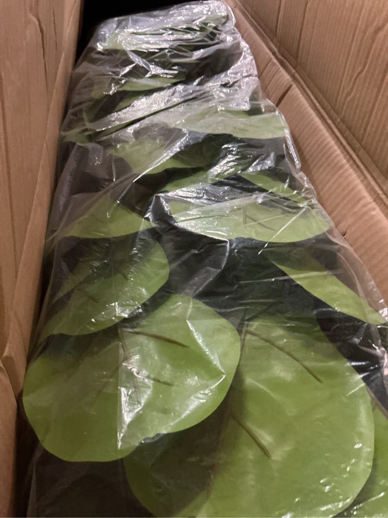 Condition photo showing As Is for Large Artificial Banana Tree Tall Faux Tropical Bananas Trees Indoor Outdoor Realistic Floor Plant Big Fake Plants for House Home Living Room Office Front Porch Decor Outside Patio para decoracion 9ft 2in