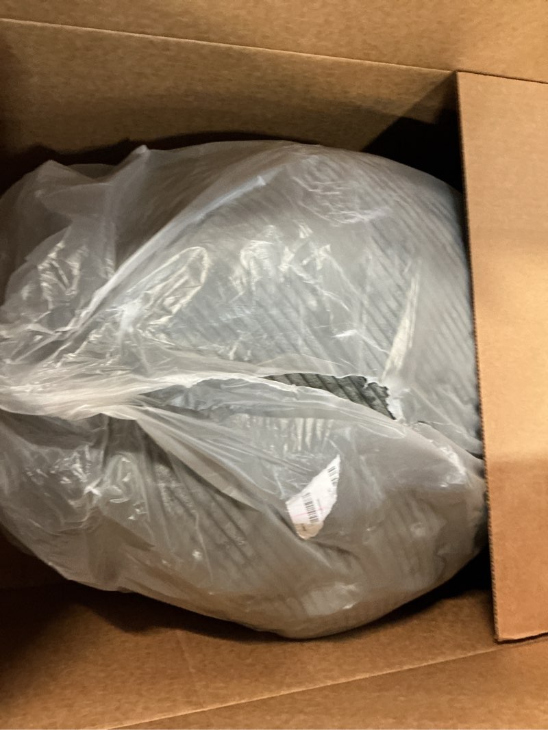 Condition photo showing Good Condition for higogogo round stuffed pouf ottoman, corduroy poufs with foam chunk filling, furry and fluffy pouf foot stool storage ottoman, 20 x 15 floor poufs foot rest for living room, dark grey 20"d x 20"w x 15"h dark grey