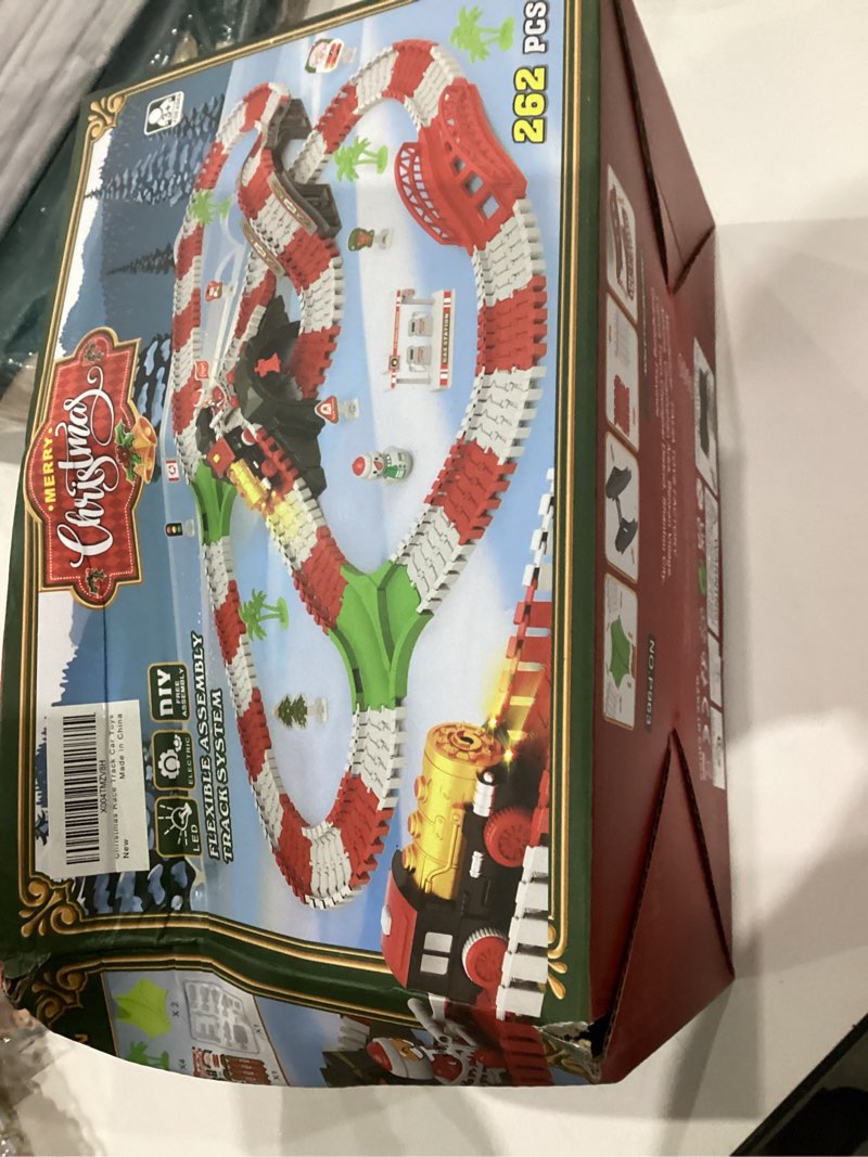 Condition photo showing New/Like New for Christmas Track Toy Set - 262 PCS Christmas Race Track Playset - Christmas Theme Race Track Toy Set - Flexible DIY Christmas Train Track Set for Boys Girls, Great Toys for Kids Age 3+