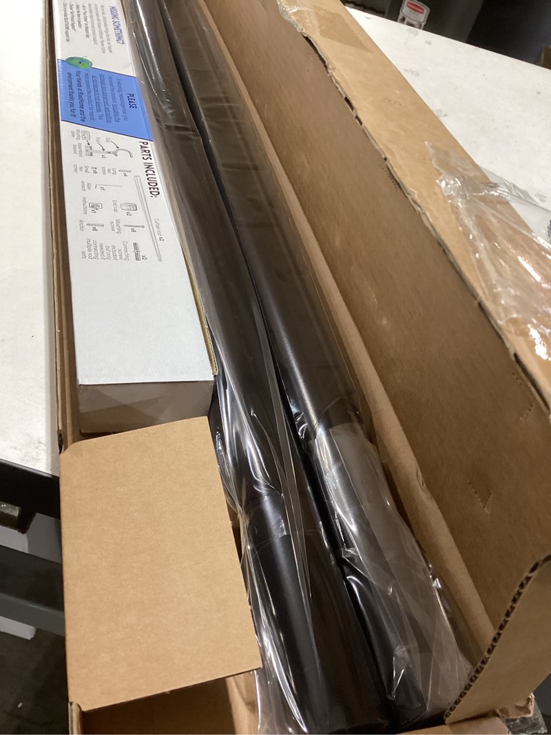 Condition photo showing Good Condition for BlastHome® Non-Adjustable Luxury Curtain Rods for Windows, 1 ¼” Rod Set, 5 foot Fixed Length (Two Rods Connect for a Seamless Look), Tuxedo Black Single Rod Tuxedo Black 5 foot