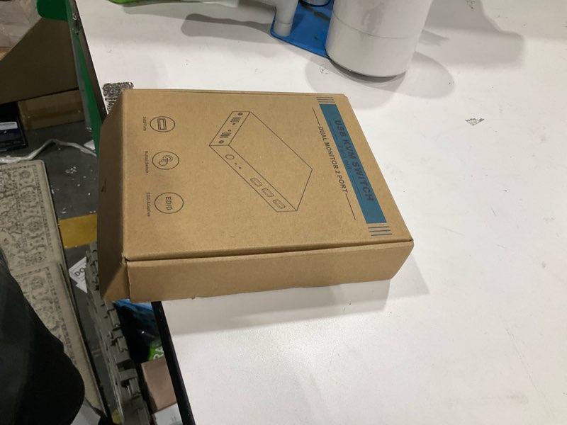 Condition photo showing As Is for HDMI KVM Switch 2 Monitors 2 Computers 4K@60Hz, USB3.0 KVM Switch Dual Monitor with 3 USB 3.0 Ports Sharing Keyboard and Mouse, Printer/Scanner, Desktop Controller USB3.0+4KHDMI