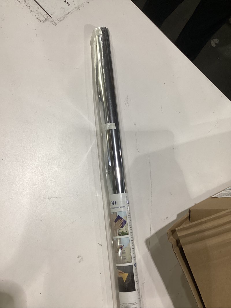 Condition photo showing New/Like New for haton window privacy film one way window tint film sun blocking anti uv window heat blocker, reflective mirror film window tinting film for home office window coverings,silver,35.4" x 78.7"