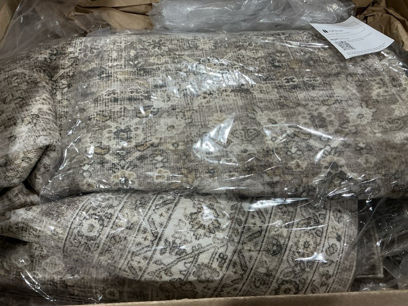Condition photo showing Good Condition for 8x10 brown area rug for living room vintage distressed | retro, washable, non slip, soft low pile, large carpet for bedroom, dining room, office, indoor home decor brown 8' x 10' (rectangular)