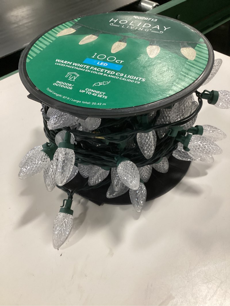 Condition photo showing As Is for HOLIDAY LIVING 100/200/300 LED C9 Christmas String Lights Connectable Fairy String Lights