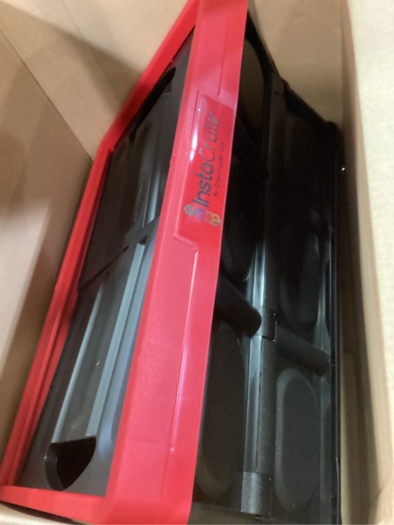 Condition photo showing item condition for GREENMADE InstaCrate Collapsible Storage Container, 12 gal, Red/Black