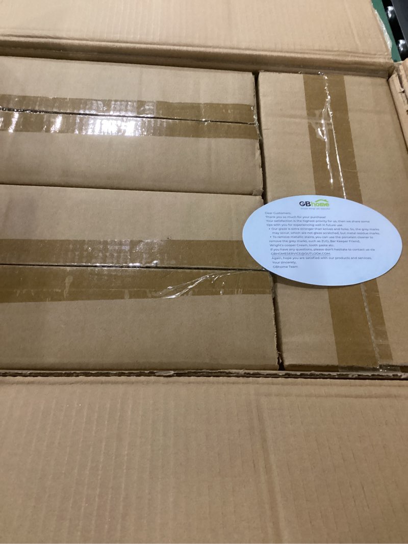 Condition photo showing New/Like New for GBHOME Ceramic Dinnerware Sets, 24 pcs Embossed Elegant Stoneware Plates and Bowls Sets, Housewarming Wedding Gift | Dishwasher & Microwave Safe | Dishes Set Service for 8 Pearl White-Diamond Service for 8 (24 pcs)