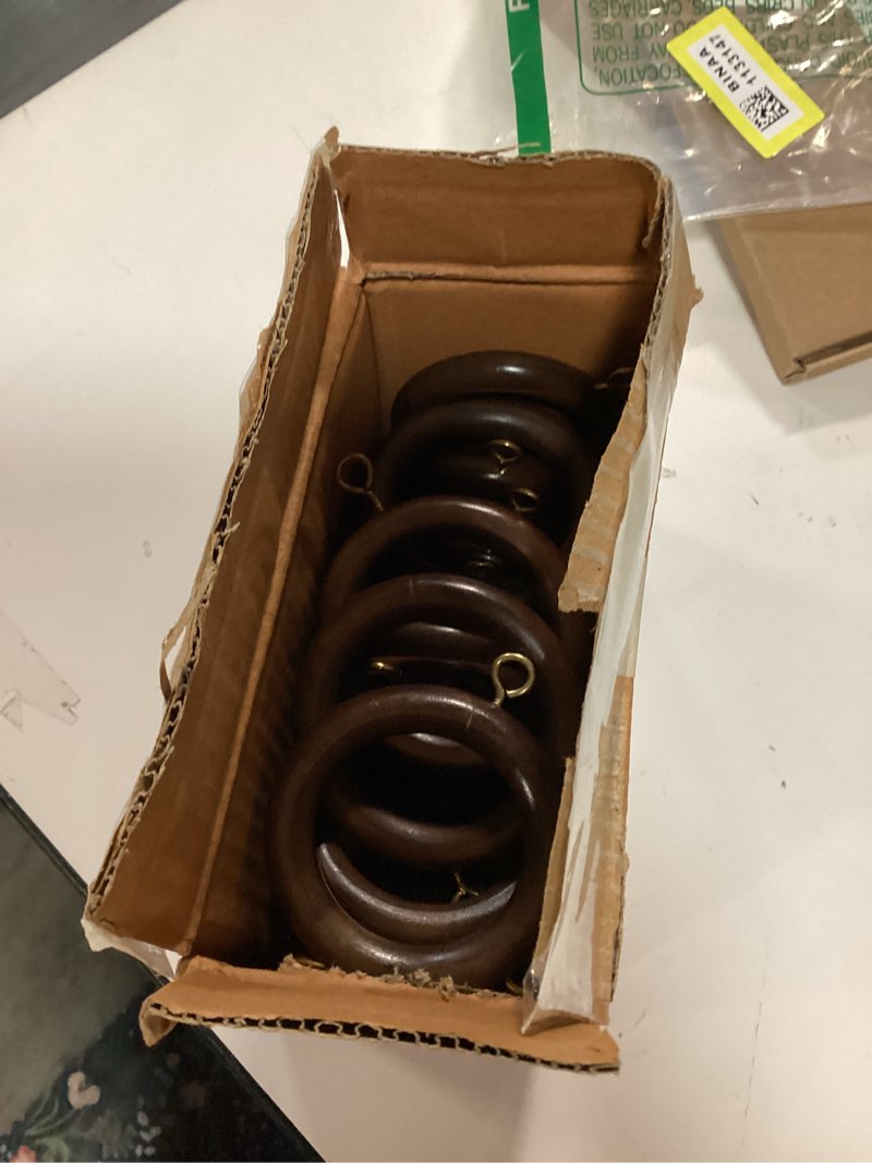 Condition photo showing Good Condition for Handmade Wooden Curtain Rod Rings for 1.5 inch Rod Pole, for Window and Door Decoration Wood Drapery Rod Rings for Home Decor (25 Pcs, Inner Dia : 1.75) 25 Inner Dia 1.75 Inch