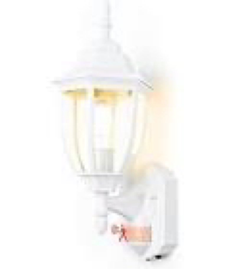 globe electric heath zenith hz-4192-wh six-sided die-cast aluminum lantern, white with beveled glass, bulb not included