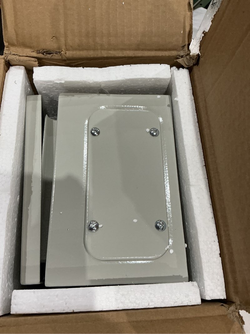 Condition photo showing As Is for vevor nema steel enclosure, 12" x 8" x 6" nema 4x steel electrical box,ip66 waterproof & dustproof,outdoor/indoor electrical junction box,with mounting plate