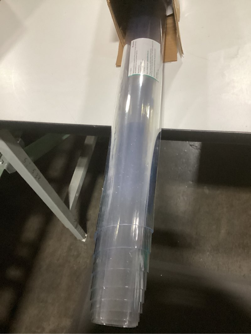 Condition photo showing Good Condition for LovePads Clear Table Cover Protector 44 x 72 Inch, 1.5mm Thick Plastic Table Cover, Table Protector for Dining Room Table, Waterproof Vinyl Tablecloth Table Pad Mat for Kitchen, Dresser, Writing Desk 44" x 72" (Rectangular) Clear 1.5mm